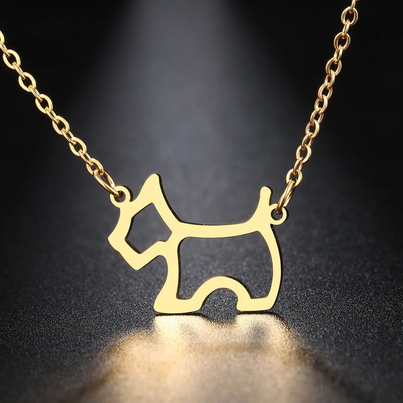 colar com pingente, colar banhado a ouro, corrente de aço inoxidável, colar aço inoxidável, colares em aço inoxidável, colar pingente cachorro de aço inoxidável