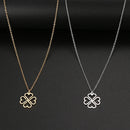 colar com pingente, colar banhado a ouro, corrente de aço inoxidável, colar aço inoxidável, colares em aço inoxidável, colar pingente trevo de aço inoxidável