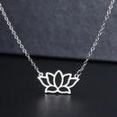 colar com pingente, colar banhado a ouro, corrente de aço inoxidável, colar aço inoxidável, colares em aço inoxidável, colar flor de lotus de aço inoxidável
