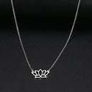 colar com pingente, colar banhado a ouro, corrente de aço inoxidável, colar aço inoxidável, colares em aço inoxidável, colar flor de lotus de aço inoxidável