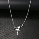 colar com pingente, colar banhado a ouro, corrente de aço inoxidável, colar aço inoxidável, colares em aço inoxidável, colar bailarina de aço inoxidável