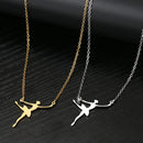 colar com pingente, colar banhado a ouro, corrente de aço inoxidável, colar aço inoxidável, colares em aço inoxidável, colar bailarina de aço inoxidável