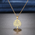 colar com pingente, colar banhado a ouro, corrente de aço inoxidável, colar aço inoxidável, colares em aço inoxidável, colar árvore da vida de aço inoxidável