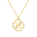 colar com pingente, colar banhado a ouro, corrente de aço inoxidável, colar aço inoxidável, colares em aço inoxidável, colar pingente trevo de aço inoxidável