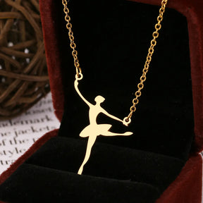 colar com pingente, colar banhado a ouro, corrente de aço inoxidável, colar aço inoxidável, colares em aço inoxidável, colar bailarina de aço inoxidável