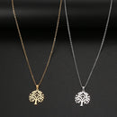 colar com pingente, colar banhado a ouro, corrente de aço inoxidável, colar aço inoxidável, colares em aço inoxidável, colar árvore da vida de aço inoxidável