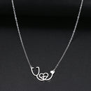 colar com pingente, colar banhado a ouro, corrente de aço inoxidável, colar aço inoxidável, colares em aço inoxidável, colar Estetoscópio de aço inoxidável