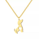 colar com pingente, colar banhado a ouro, corrente de aço inoxidável, colar aço inoxidável, colares em aço inoxidável, colar cão e gato de aço inoxidável