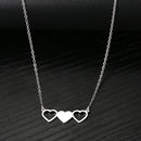 colar com pingente, colar banhado a ouro, corrente de aço inoxidável, colar aço inoxidável, colares em aço inoxidável, colar três corações de aço inoxidável