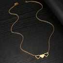 colar com pingente, colar banhado a ouro, corrente de aço inoxidável, colar aço inoxidável, colares em aço inoxidável, colar três corações de aço inoxidável