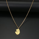 colar com pingente, colar banhado a ouro, corrente de aço inoxidável, colar aço inoxidável, colares em aço inoxidável, colar maternidade de aço inoxidável