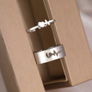 Anéis Batimento cardíaco - Ajustáveis - Aço inoxidável - Banhado a ouro