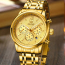 Relógio masculino clássico de quartzo aço inoxidável