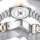 Relógios de pulso de quartzo masculino + feminino - pulseira de aço inoxidável