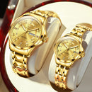 Relógios de pulso de quartzo masculino + feminino - pulseira de aço inoxidável