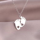 colar com pingente, colar banhado a ouro, corrente de aço inoxidável, colar aço inoxidável, colares em aço inoxidável, colar pegadas de aço inoxidável