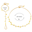Conjunto de colar e pulseira em aço inoxidável com estampa de folhas, luxuoso e requintado, banhado a ouro, à prova d'água.