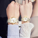 Relógios de pulso de quartzo masculino + feminino - pulseira de aço inoxidável