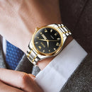 Relógios de pulso de quartzo masculino + feminino - pulseira de aço inoxidável