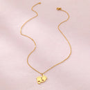 colar com pingente, colar banhado a ouro, corrente de aço inoxidável, colar aço inoxidável, colares em aço inoxidável, colar pegadas de aço inoxidável