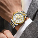 Relógio masculino clássico de quartzo aço inoxidável