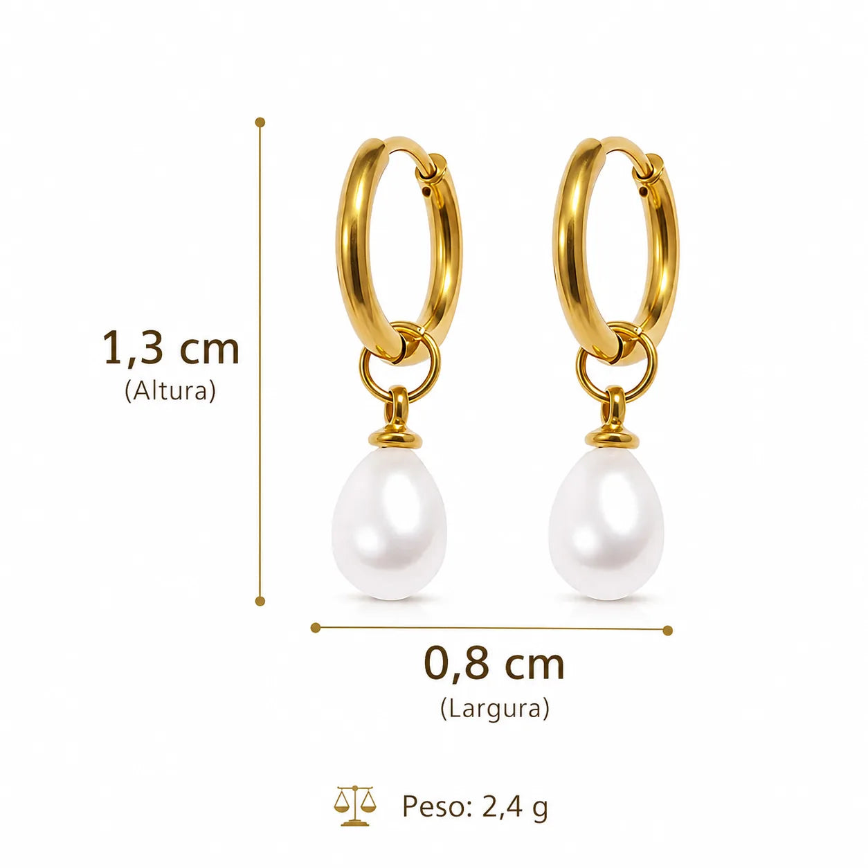 Brincos Gota de Pérola