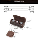 Estojo em couro natural para relógios